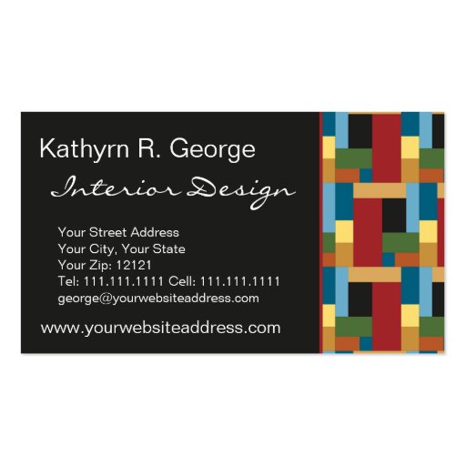 Elegant Retro Blocks Modernist Chic Business Card (front side)