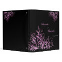 Elegant Retro Cyclam Hot Pink Flower Swirls binders