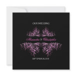 Elegant Retro Fuchsia Flower Swirl Wedding 2 Personalized Invite