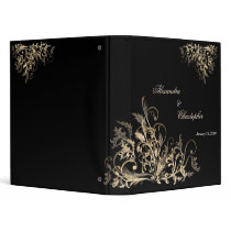 Elegant Retro Gold Flower Swirls Album Binder by Ruxique Elegant Retro Gold Flower Swirls Album Binder