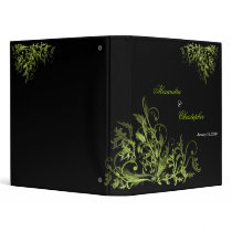 Elegant Retro Green Flower Swirls Album Binder