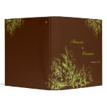 Elegant Retro Green Flower Swirls Brown Album Vinyl Binders
