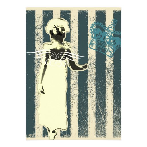 elegant retro grunge sweet angel bridal shower custom announcement