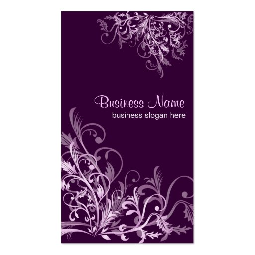 Elegant Retro Lavender Flower Swirls 3 Business Card Templates