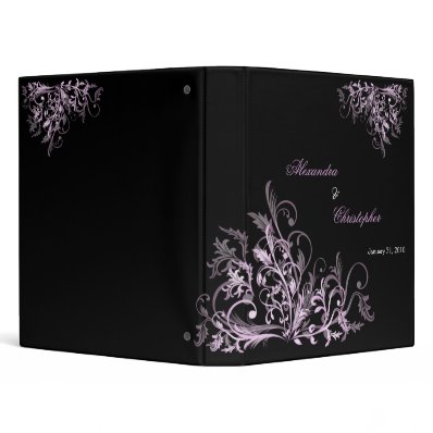 Elegant Retro Lavender Flower Swirls Album Binder