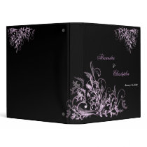 Elegant Retro Lavender Flower Swirls Album Binder by Ruxique Elegant Retro Lavender Flower Swirls Album Binder
