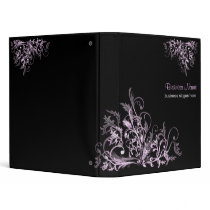 Elegant Retro Lavender Flower Swirls binders