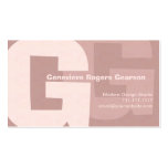 Elegant Retro Pink Big Double Letter G Business Cards