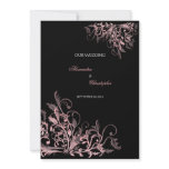 Elegant Retro Pink Flower Swirl Wedding