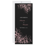 Elegant Retro Pink Flower Swirl Wedding