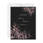 Elegant Retro Pink Flower Swirl Wedding