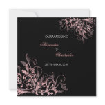 Elegant Retro Pink Flower Swirl Wedding