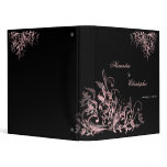 Elegant Retro Pink Flower Swirls Album 3 Ring Binder
