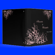 Elegant Retro Pink Flower Swirls Album 3 Ring Binder