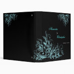 Elegant Retro Turquoise Flower Swirls Album Binder