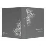 Elegant Retro White Flower Swirls Dark Grey binders