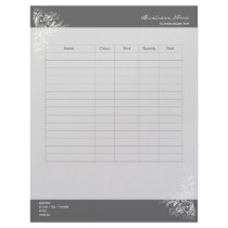 Elegant Retro White Flower Swirls Receipt Customized Letterhead