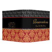 Elegant Rich Damask Restaurant Reservation Book 3 Ring Binders