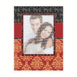 Elegant Rich Red Damask Customizable Postcard postcards