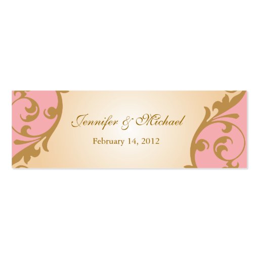 Elegant Romance Wedding Favor Tag Business Card (back side)