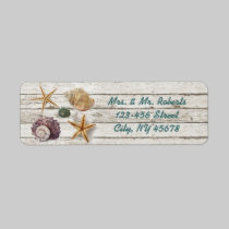 elegant romantic cottage seashells beach wedding labels