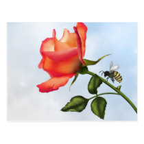 Elegant Rose and Bee 1 postcards