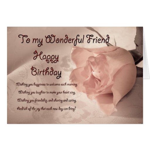 Elegant rose birthday card for friend Zazzle