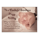 Elegant rose birthday card for grandniece