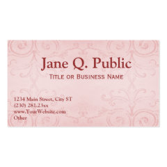 Elegant Rose Color Swirls Business Card Templates