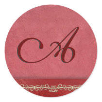 Elegant rose colored monogram envelope seals stickers by aslentz Elegant rose colored monogram envelope seals stickers