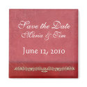 Elegant rose colored save the date magnet magnet