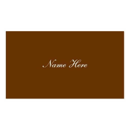 Elegant Rose Design Brown Business Card (back side)