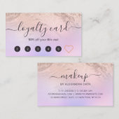 Elegant Rose Gold Glitter Marble Makeup Artist Loyalty Card Zazzle