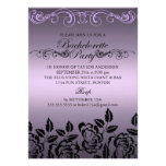 Elegant Rose Purple Bachelorette Party Invitation