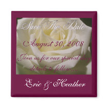 Elegant Rose "Save the Date" Magnet