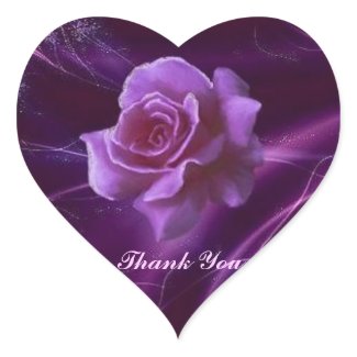 Elegant Rose Thank You Heart Sticker sticker