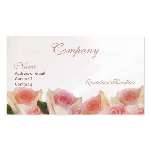 Elegant Roses Business Card Template (front side)