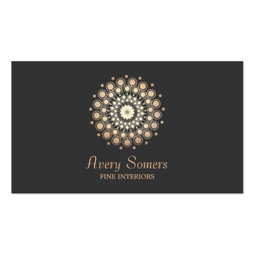 Elegant Rosette Floral Motif Interior Designer Business Card