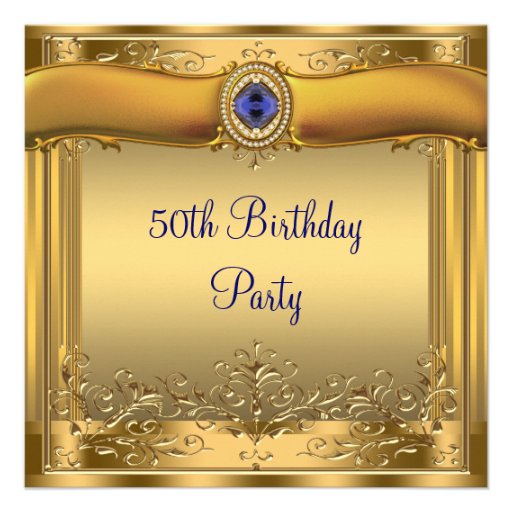 Elegant Royal Blue and Gold 50th Birthday Party Invite from Zazzle.com Elegant Royal Blue and Gold 50th Birthday Party Invite from Zazzle.com