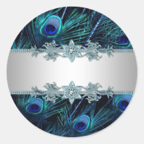 Elegant Royal Blue Peacock Stickers stickers