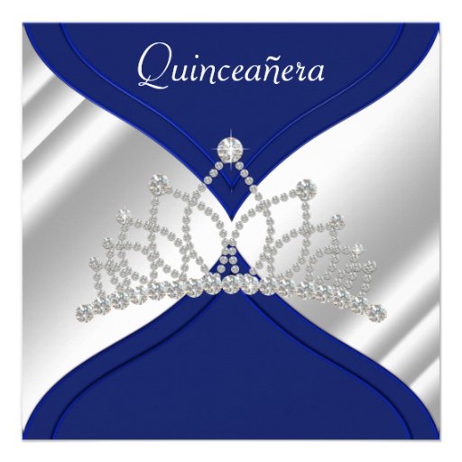Elegant Royal Blue Quinceanera Invitations