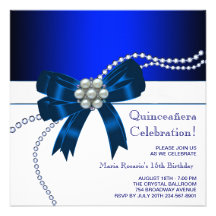 Elegant Royal Blue Quinceanera Invitations