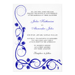 Elegant Royal Blue Swirls Invitation