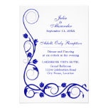 Elegant Royal Blue Swirls Reception Cards Invite