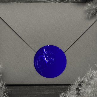 Elegant Royal Blue Wedding Envelope Seals Sticker