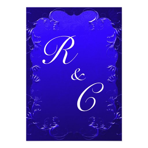 Elegant Royal Blue Wedding Invitation