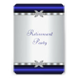 Elegant Royal Blue Womans Retirement Party Custom Invite