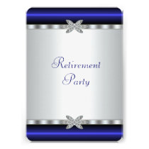 Elegant Royal Blue Womans Retirement Party invitations