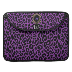 Elegant Royal Purple Monograph Leopard Sleeve Sleeves For MacBook Pro
