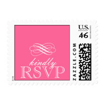 Elegant RSVP Postage Stamp Pink
